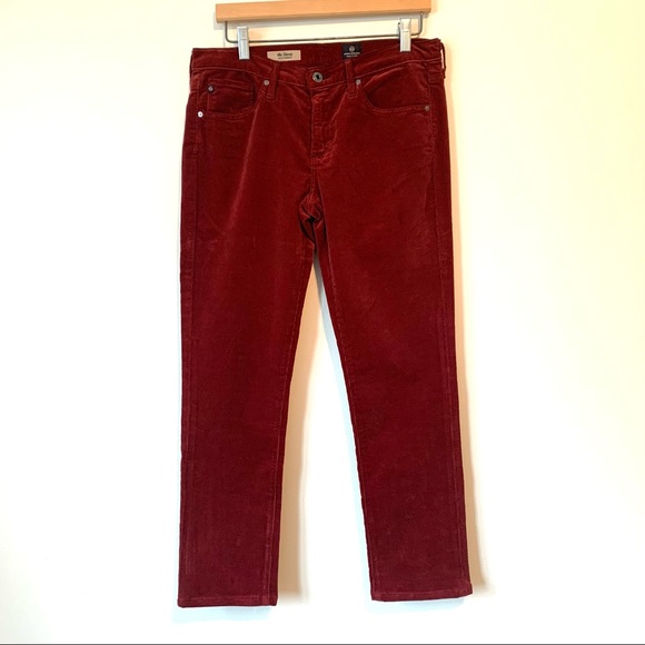 Adriano Goldschmied Ag 'The Stevie' Slim Straight Corduroy Pants in Rust size 29 - Picture 5 of 12
